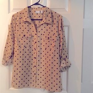 NWT Kim Rogers polka dot blouse. Size L
